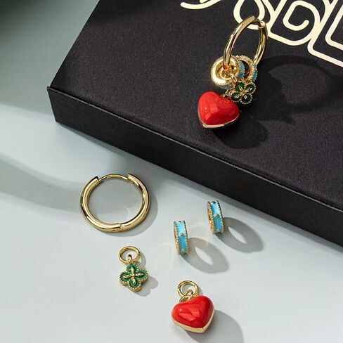 Red Heart Earrings for Women Gold heart charms Hoop Stud Dangle Candy Pearl Jewelry Valentines Day Outfit Women Friendship Gifts in Saudi Arabia