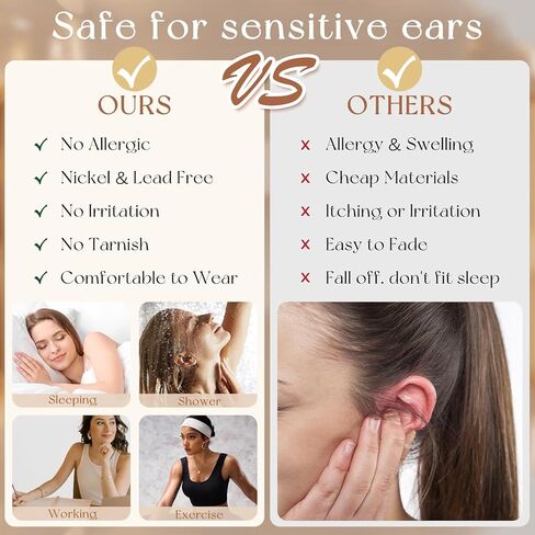 adoyi الذهب هوب الأقراط للنساء الأقراط الفولاذ الجراحية شقة الظهر ترصيع الأطواق الصغيرة للآذان الحساسة هيبوالرجينيك 14k الذهب مطلي القرط الغضروف لهدايا المجوهرات خفيفة الوزن in Kuwait