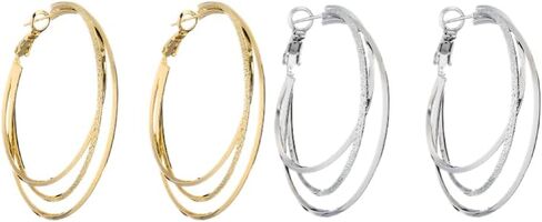 Summer beach wind women's multi-layer stacked type big ear hoop Trend Earrings and studs (50mm) in Saudi Arabia