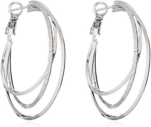 Summer beach wind women's multi-layer stacked type big ear hoop Trend Earrings and studs (50mm) in Saudi Arabia