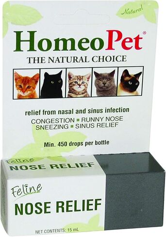 HomeoPet Feline Nose Relief, Natural Nasal and Sinus Medicine for Cats, Pet Medicine, 15 Milliliters in Kuwait