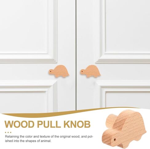 Animal Wooden Cabinet Knobs for Dresser Drawers, Solid Beech Wood Turtle Shape, Childrens Room Cupboard Handles, Sturdy Drawer Pulls for ’ Furniture in Kuwait