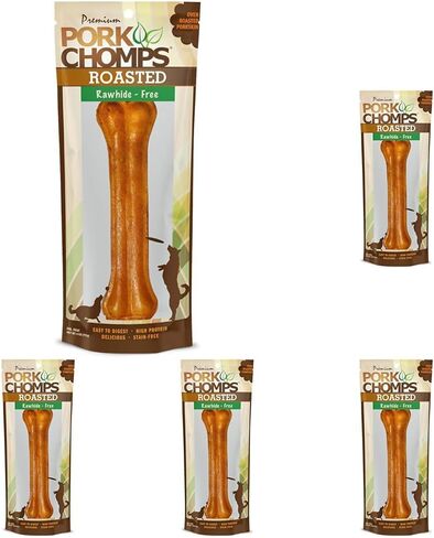 Pork Chomps Rawhide Free Pork Skin Dog Chew Bone, 4.5in, 2ct in Saudi Arabia