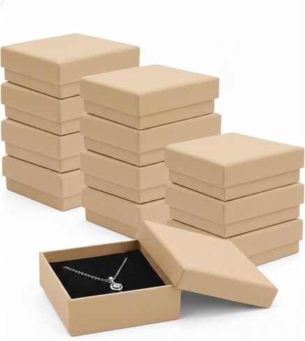 Rocutus Jewelry Gift Boxes for Necklace, Earring, Ring - Cotton Filled Cardboard Paper Jewelry Box Gift Cases for Wedding, 12 Pack Engagement, Gift Packaging, Luxury Jewelry Box, Ring Box (Grey) in Saudi Arabia