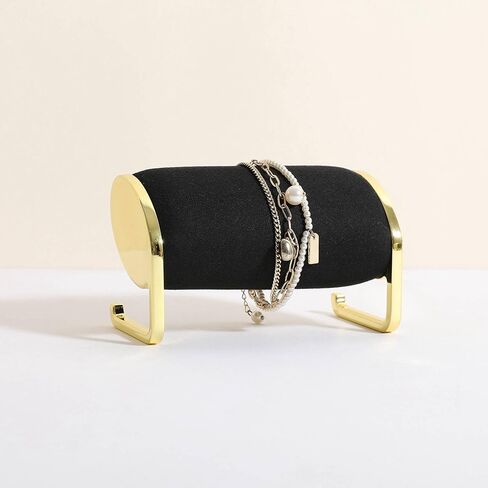 Velvet Bracelet display stand for selling, Gold Watch Storage Organizer for show, Gold Bangle Holder Jewelry Shelf【Beige-Long】 in Saudi Arabia