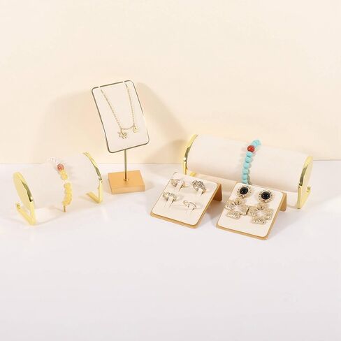Velvet Bracelet display stand for selling, Gold Watch Storage Organizer for show, Gold Bangle Holder Jewelry Shelf【Beige-Long】 in Saudi Arabia