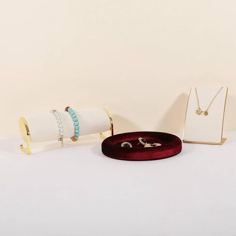 Velvet Bracelet display stand for selling, Gold Watch Storage Organizer for show, Gold Bangle Holder Jewelry Shelf【Beige-Long】 in Saudi Arabia