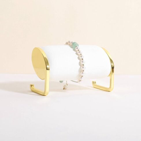 Velvet Bracelet display stand for selling, Gold Watch Storage Organizer for show, Gold Bangle Holder Jewelry Shelf【Beige-Long】 in Saudi Arabia