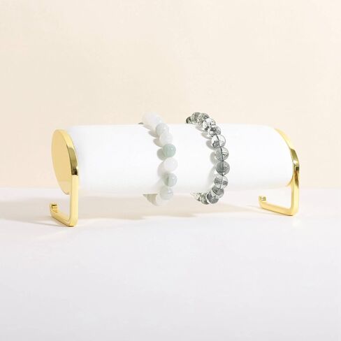 Velvet Bracelet display stand for selling, Gold Watch Storage Organizer for show, Gold Bangle Holder Jewelry Shelf【Beige-Long】 in Saudi Arabia