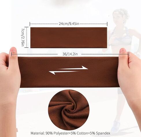 5Pcs Headbands for Women Non Slip, 5 Colors Head Bands for Women's Hair. Soft Cotton Cloth Stretchy Thick Headbands for Running, Yoga, and Exercise in Saudi Arabia