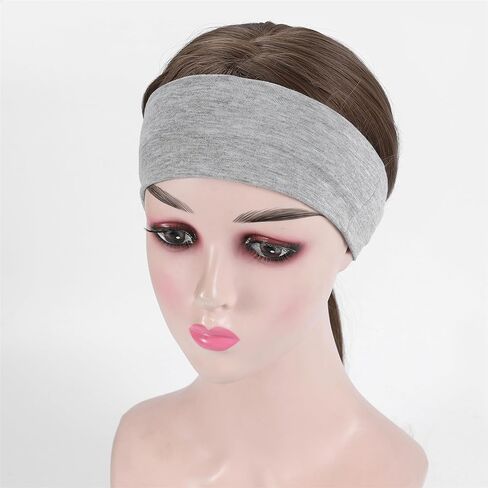 5Pcs Headbands for Women Non Slip, 5 Colors Head Bands for Women's Hair. Soft Cotton Cloth Stretchy Thick Headbands for Running, Yoga, and Exercise in Saudi Arabia