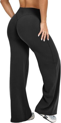 KINLONSAIR Women High Waist Yoga Pants Stretch Soft Straight Leg Bottoms,Size-Inclusive,Sizes S to XL,Inseam:28,30,32,34 in Kuwait