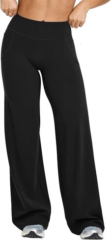 KINLONSAIR Women High Waist Yoga Pants Stretch Soft Straight Leg Bottoms,Size-Inclusive,Sizes S to XL,Inseam:28,30,32,34 in Kuwait