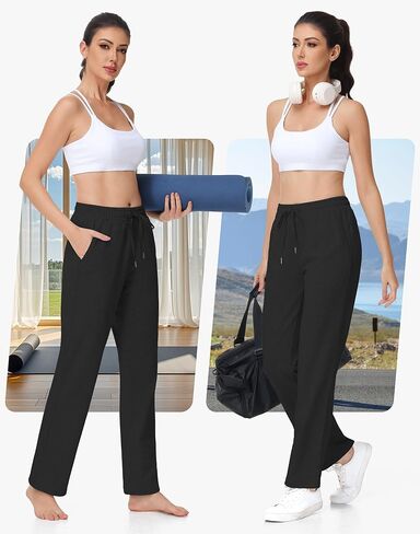 32"/34" Womens Tall Sweatpants Cotton Yoga Lounge Comfortable Athletic Open Bottom Pant for Tall Women with Pockets in Saudi Arabia