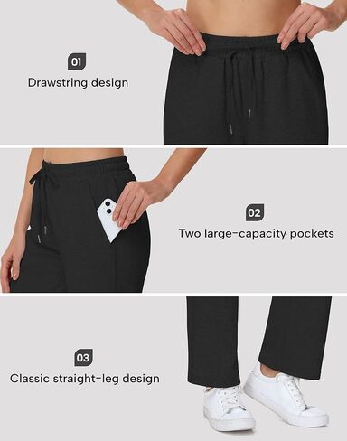 32"/34" Womens Tall Sweatpants Cotton Yoga Lounge Comfortable Athletic Open Bottom Pant for Tall Women with Pockets in Saudi Arabia
