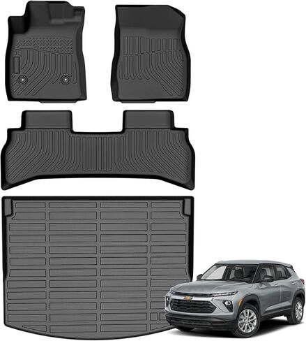 Floor Mats for Chevrolet Chevy Trailblazer FWD 2021-2025 2026 & Cargo Liner (Only Fit for Cargo in Upper Deck Position), TPE Waterproof Non-Slip All Weather Protection Custom in Kuwait