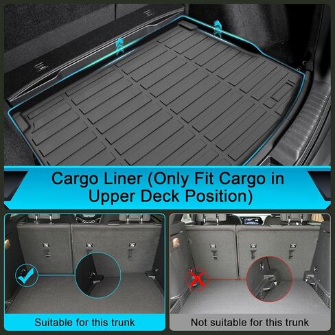 Floor Mats for Chevrolet Chevy Trailblazer FWD 2021-2025 2026 & Cargo Liner (Only Fit for Cargo in Upper Deck Position), TPE Waterproof Non-Slip All Weather Protection Custom in Kuwait