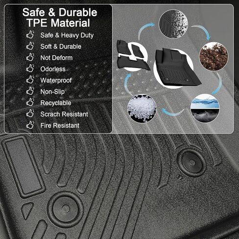 Floor Mats for Chevrolet Chevy Trailblazer FWD 2021-2025 2026 & Cargo Liner (Only Fit for Cargo in Upper Deck Position), TPE Waterproof Non-Slip All Weather Protection Custom in Kuwait