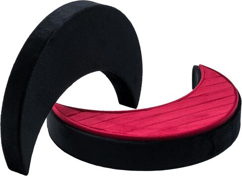 علبة منظم حلقات متعددة مخملية، صينية عرض على شكل هلال وقمر، صندوق مجوهرات، حامل أقراط لحفلات الزفاف، عيد الميلاد، عيد الميلاد (أسود وأحمر) in Kuwait