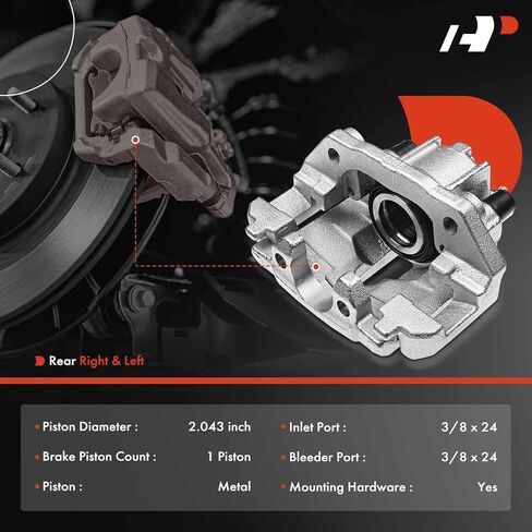 مجموعة فرجار قرص الفرامل الممتازة مع دعامة متوافقة مع موديلات مختارة من Ford وLincoln - Expedition/Navigator 2003 2004 2005 2006 - السائق الخلفي وجانب الراكب، مجموعة من قطعتين in Saudi Arabia