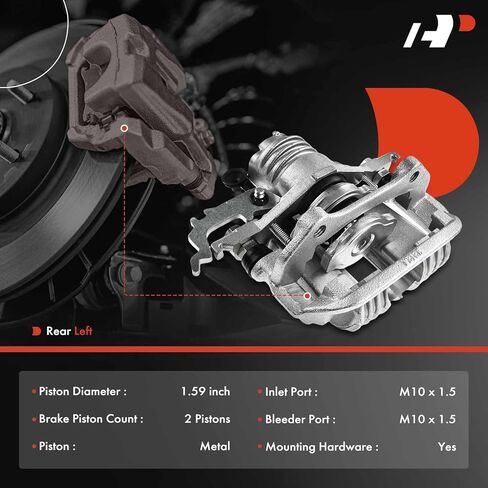 A-Premium Disc Brake Caliper Assembly with Bracket Compatible with Select Chevrolet and Pontiac Models - Camaro & Firebird, 1988 1989 1990 1991 1992 - Rear Left Driver Side in Saudi Arabia