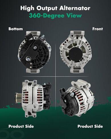 SCITOO Alternator Fits for BMW for 323i 2006-2007 2.5L, for 325i 325xi 2006 3.0L, for 550i 650i 750i 750Li 2006 4.8L, for Z4 2006-2008 3.0L 12V 155Amp CW 6-Groove Pulley 0124525083 11077N in Saudi Arabia