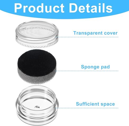 12 Pcs Small Loose Display Box, Round Jewelry Show Box Gemstone Holder Case Jewelry Show Boxes with Clear Top Lids and Sponge, Black in Kuwait