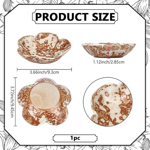صينية مجوهرات من السيراميك، صينية حلية صغيرة، منضدة جمالية، ديكور الغرفة، حامل حلقة على شكل زهرة، وعاء طبق مجوهرات فريد من نوعه لهدايا عيد الميلاد للنساء (سيينا) in Kuwait