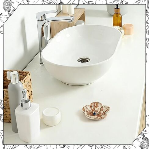 صينية مجوهرات من السيراميك، صينية حلية صغيرة، منضدة جمالية، ديكور الغرفة، حامل حلقة على شكل زهرة، وعاء طبق مجوهرات فريد من نوعه لهدايا عيد الميلاد للنساء (سيينا) in Kuwait