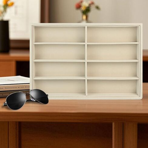 Sunglass Organizer Tray - 8 Slot Large Light Beige Premium Quality Velvet Sunglasses, Sunglasses Jewelry Watch Bracelet Organizer Tray, Trade Show Home Use, Display Case for Eyeglasses Jewelry Display in Kuwait