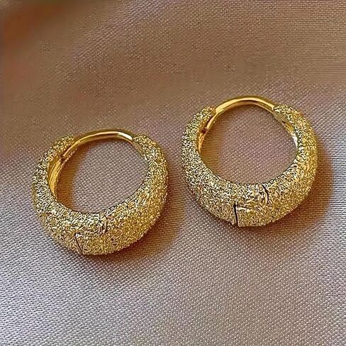 Gold Color Matte Hoop Earrings for Women Temperament Accessories in Saudi Arabia
