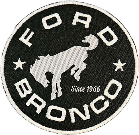 Ford Bronco Since 1966 Stars Logo Embroidered 3 inch Round Patch | Heat Seal or 2-Piece Hook and Loop Patches Available (Heat Seal or Iron-on) in Kuwait