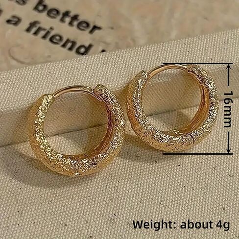 Gold Color Matte Hoop Earrings for Women Temperament Accessories in Saudi Arabia