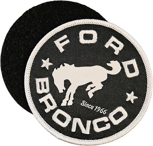 Ford Bronco Since 1966 Stars Logo Embroidered 3 inch Round Patch | Heat Seal or 2-Piece Hook and Loop Patches Available (Heat Seal or Iron-on) in Kuwait