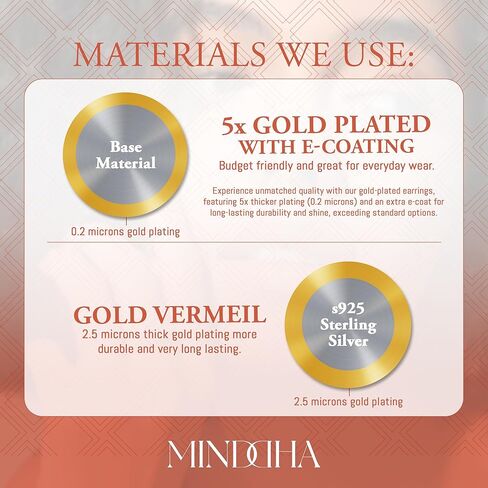 MINDDHA Split Hoop Earrings for Women – Sterling Silver Post - Dainty 14K Gold Plated Lightweight Huggie Earrings for Everyday Wear | Elegant Jewelry Gift, 14mm Diameter in Kuwait