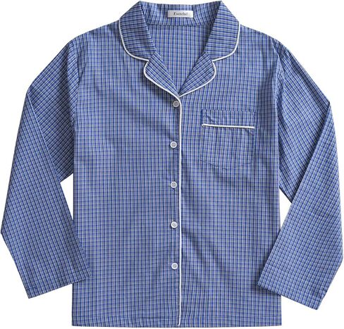 Esenchel Women's Petite Cotton Pajamas Set Long Sleeve Button Down Sleepwear in Kuwait