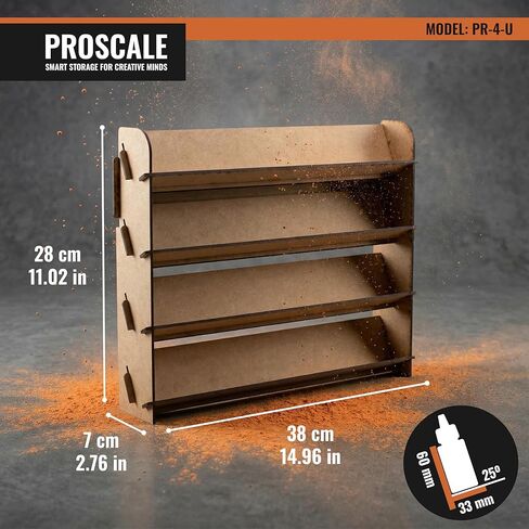 PROSCALE 2x منظم طلاء الجدران العالمي للمنمنمات والنمذجة، رف طلاء عمودي مع أرفف مسطحة (بدون ثقوب) لأحجام الزجاجات المختلطة، متوافق مع Vallejo، Citadel، Army Painter، AK in Kuwait