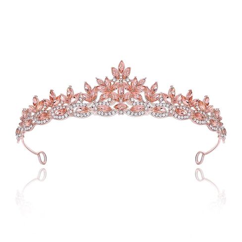 Silver Crystal Princess Queen Tiara - Bride Rhinestone Crowns Headband for Women Wedding Birthday Halloween Prom Pageant Party Coming of Age Ceremony Photo Props (HG1233-Silver White) in Saudi Arabia