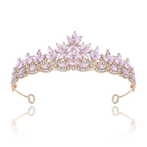 Silver Crystal Princess Queen Tiara - Bride Rhinestone Crowns Headband for Women Wedding Birthday Halloween Prom Pageant Party Coming of Age Ceremony Photo Props (HG1233-Silver White) in Saudi Arabia