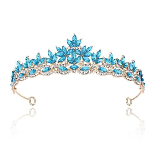 Silver Crystal Princess Queen Tiara - Bride Rhinestone Crowns Headband for Women Wedding Birthday Halloween Prom Pageant Party Coming of Age Ceremony Photo Props (HG1233-Silver White) in Saudi Arabia