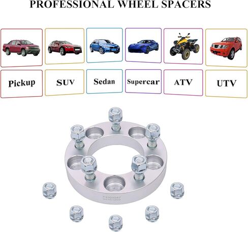 فواصل عجلات HICKS مقاس 5x4.5 إلى 5x4.5 مقاس 1 بوصة محولات فاصل عجلة سميكة 82.5 مم مع محور 1/2 بوصة -20 مناسبة لسيارة Ford Explorer 1990-2018 و1982-2012 Ford Ranger و1984-2001 Jeep Cherokee، مجموعة من 2 in Saudi Arabia