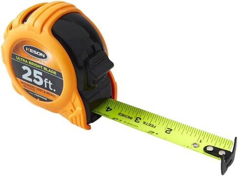 Keson PG1816UB Short Tape Measure with Nylon Coated Ultra Bright Steel (Graduations: ft., in, 1/8), 16-Foot in Kuwait