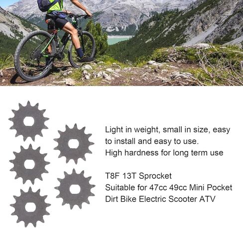 T8F ضرس، 5 قطع من الصلب T8F 13T سلسلة ضرس سكوتر كهربائي محرك ضرس 0.4 بوصة القطر الداخلي لـ 47cc 49cc جيب صغير الترابية الكهربائية سكوتر ATV in Kuwait