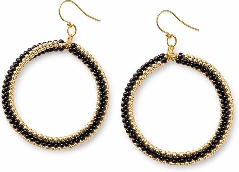 Handmade Bead-Wrapped Hoop Earrings for Women – Boho Statement Dangle Jewelry for Casual Outfits, Parties & Special Occasions in Saudi Arabia