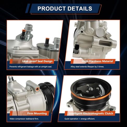 ضاغط تكييف الهواء CO-4574JC متوافق مع Audi TT RS Quattro 2012-2013 2.5L؛ متوافق مع فولكس فاجن جيتا 2009-2010 1.9L، 2005-2010، 2011-2014 2.5L استبدال #198567 in Kuwait