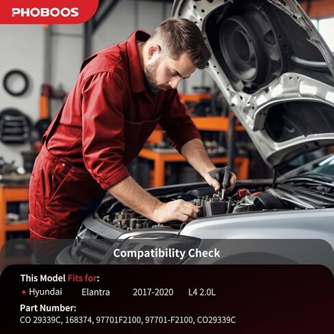 PHOBOOS A/C Compressor with Clutch Compatible with Hyundai Elantra 2017-2020, L4 2.0L. Fast Cooling, Low Noise, Easy Installation, Ref. CO 29339C in Kuwait