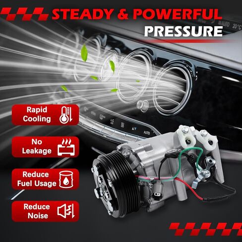 AC Compressor for 2001-2001 Acura EL 1.7L, for 2001-2001 Civic 1.7L, for 1997-2001 Prelude 2.2L, Air Conditioning Compressor with Clutch Replace for 38810P5M006, 38810P5M016 2004914AM in Saudi Arabia