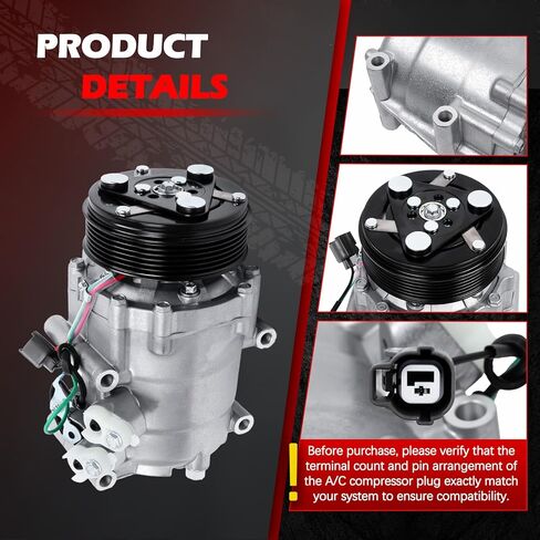 AC Compressor for 2001-2001 Acura EL 1.7L, for 2001-2001 Civic 1.7L, for 1997-2001 Prelude 2.2L, Air Conditioning Compressor with Clutch Replace for 38810P5M006, 38810P5M016 2004914AM in Saudi Arabia