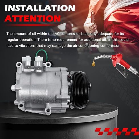 AC Compressor for 2001-2001 Acura EL 1.7L, for 2001-2001 Civic 1.7L, for 1997-2001 Prelude 2.2L, Air Conditioning Compressor with Clutch Replace for 38810P5M006, 38810P5M016 2004914AM in Saudi Arabia