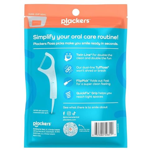 Plackers 303290518 Twin Line Whitening Floss Picks, Blue, 75 Count (Pack of 4) in Saudi Arabia
